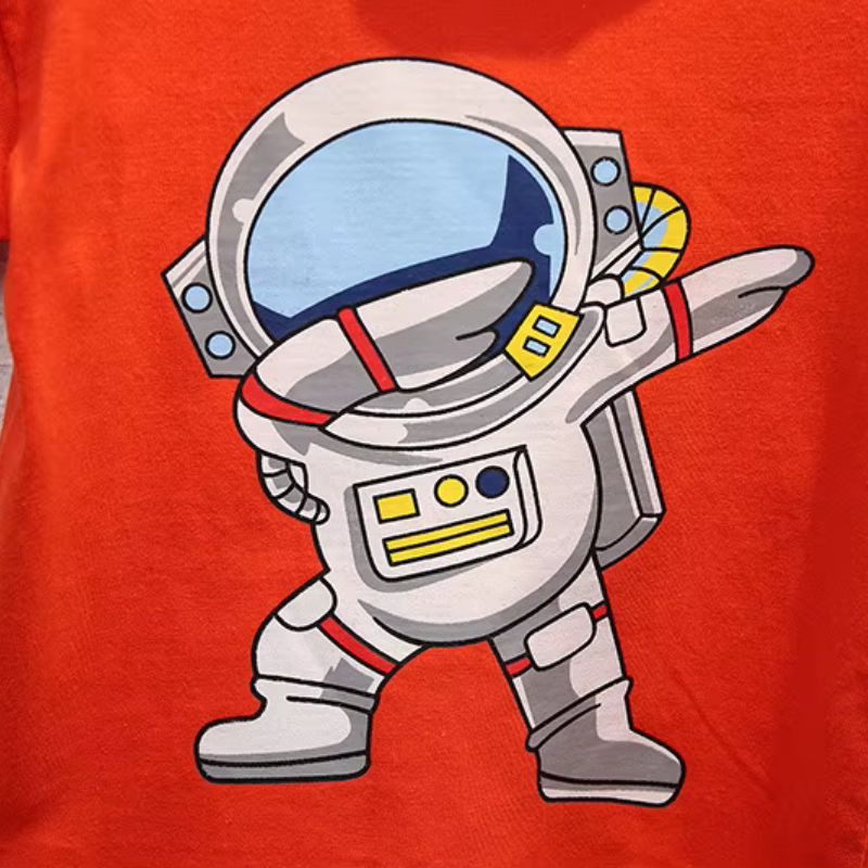 Conjunto Infantil Menino Casual Astronauta Camiseta/Short Bambino