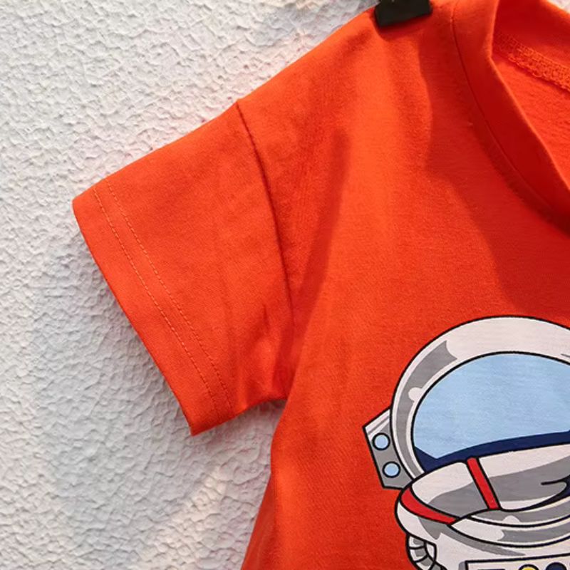 Conjunto Infantil Menino Casual Astronauta Camiseta/Short Bambino