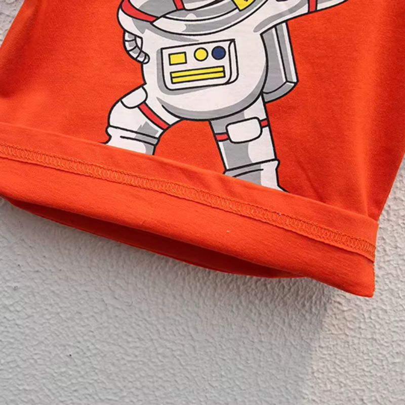 Conjunto Infantil Menino Casual Astronauta Camiseta/Short Bambino