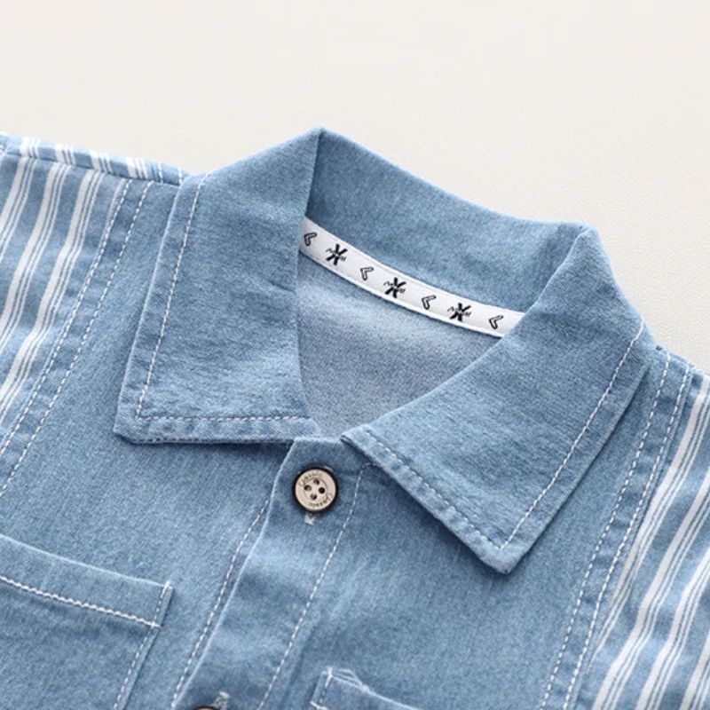 Conjunto Infantil Masculino Camisa/Short Listrado Fashion Bambino