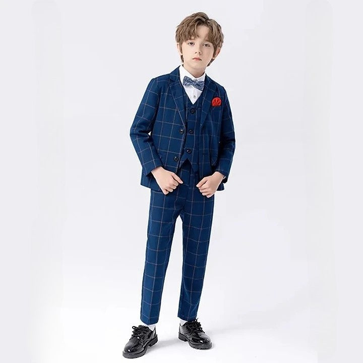 Terno Infantil Masculino Azul Marinho, Terno infantil azul marinho xadrez, terno infantil xadrez, terno infantil menino, terno infantil moderno, terno infantil slim