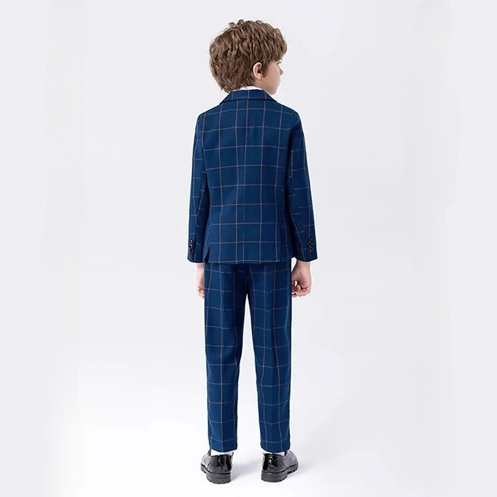 Terno Infantil Masculino Azul Marinho, Terno infantil azul marinho xadrez, terno infantil xadrez, terno infantil menino, terno infantil moderno, terno infantil slim