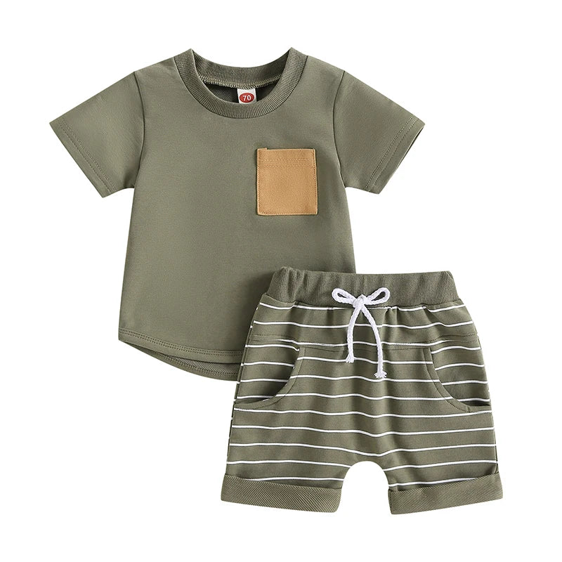 Conjunto infantil masculino, conjunto infantil camisa/short, conjunto infantil de verão, conjunto infantil casual, conjunto infantil menino listrado