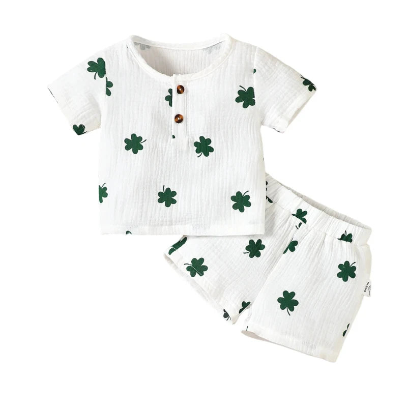 Conjunto Infantil Masculino Camisa/Short Casual Estampado Bambino