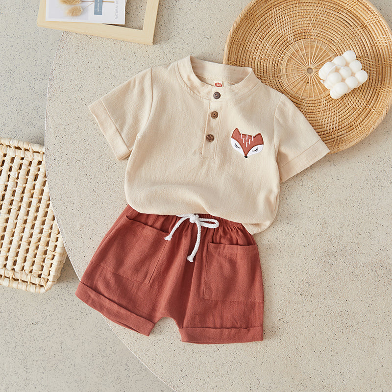 Conjunto infantil masculino vermelho, conjunto infantil camisa/short, conjunto infantil de verão, conjunto infantil casual vermelho, conjunto infantil menino bege