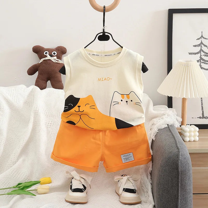Conjunto Infantil Masculino regata/short, conjunto infantil menino, conjunto infantil de verão, conjunto infantil casual de algodão, conjunto infantil casual, Conjunto Infantil Masculino de verão