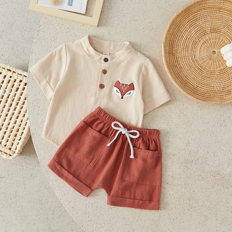 Conjunto infantil masculino vermelho, conjunto infantil camisa/short, conjunto infantil de verão, conjunto infantil casual vermelho, conjunto infantil menino bege