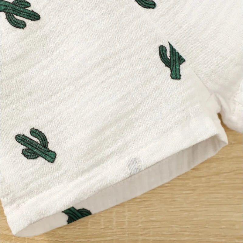 Conjunto Infantil Masculino Camisa/Short Casual Estampado Bambino