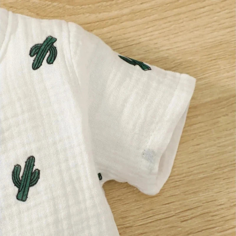 Conjunto Infantil Masculino Camisa/Short Casual Estampado Bambino