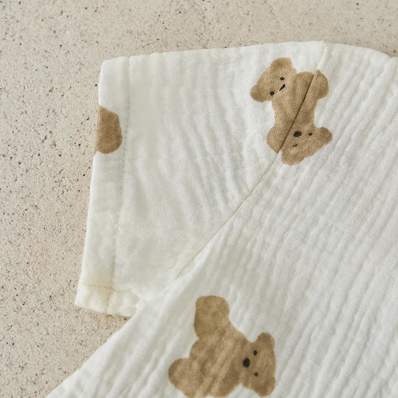 Conjunto Infantil menino estampado ursinho, Conjunto infantil masculino casual, conjunto infantil camisa/short ursinho, conjunto infantil de verão, conjunto infantil casual, conjunto infantil menino