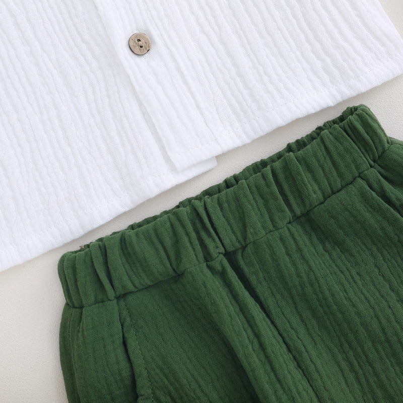 Conjunto infantil masculino verde, conjunto infantil camisa manga comprida/calça, conjunto infantil de verão, conjunto infantil casual verde, conjunto infantil menino verde