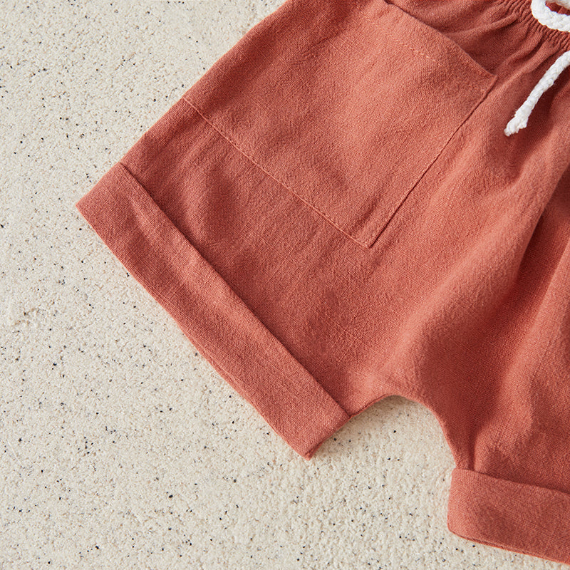 Conjunto infantil masculino vermelho, conjunto infantil camisa/short, conjunto infantil de verão, conjunto infantil casual vermelho, conjunto infantil menino bege