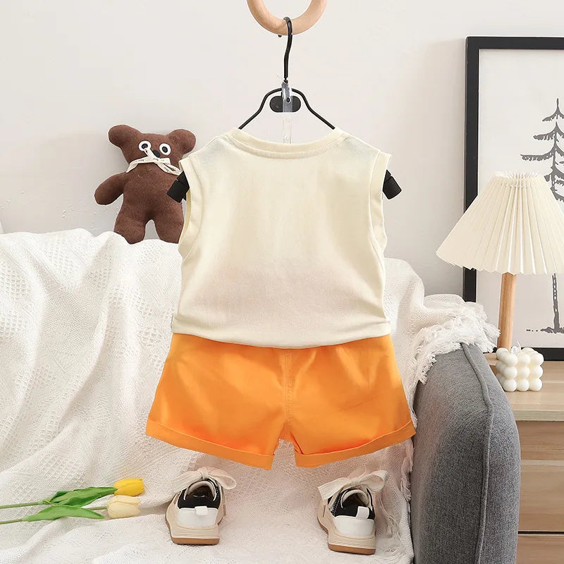 Conjunto Infantil Masculino regata/short, conjunto infantil menino, conjunto infantil de verão, conjunto infantil casual de algodão, conjunto infantil casual, Conjunto Infantil Masculino de verão