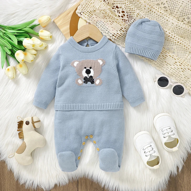 Macacão de Bebê Masculino Urso Conjunto Bambino