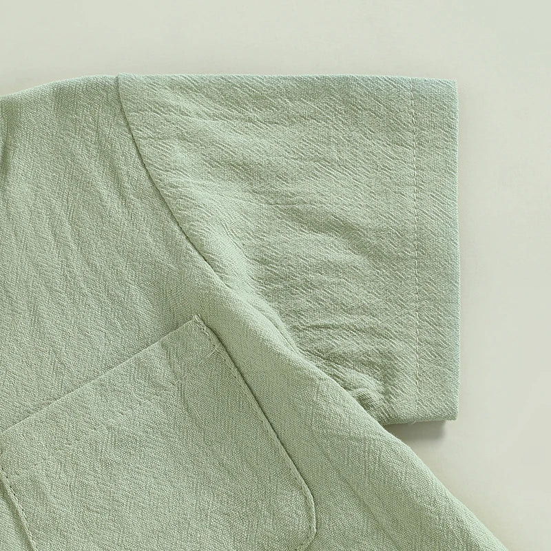 Conjunto infantil masculino verde, conjunto infantil camisa/short, conjunto infantil de verão, conjunto infantil casual verde, conjunto infantil menino verde
