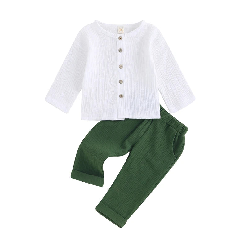 Conjunto infantil masculino verde, conjunto infantil camisa manga comprida/calça, conjunto infantil de verão, conjunto infantil casual verde, conjunto infantil menino verde