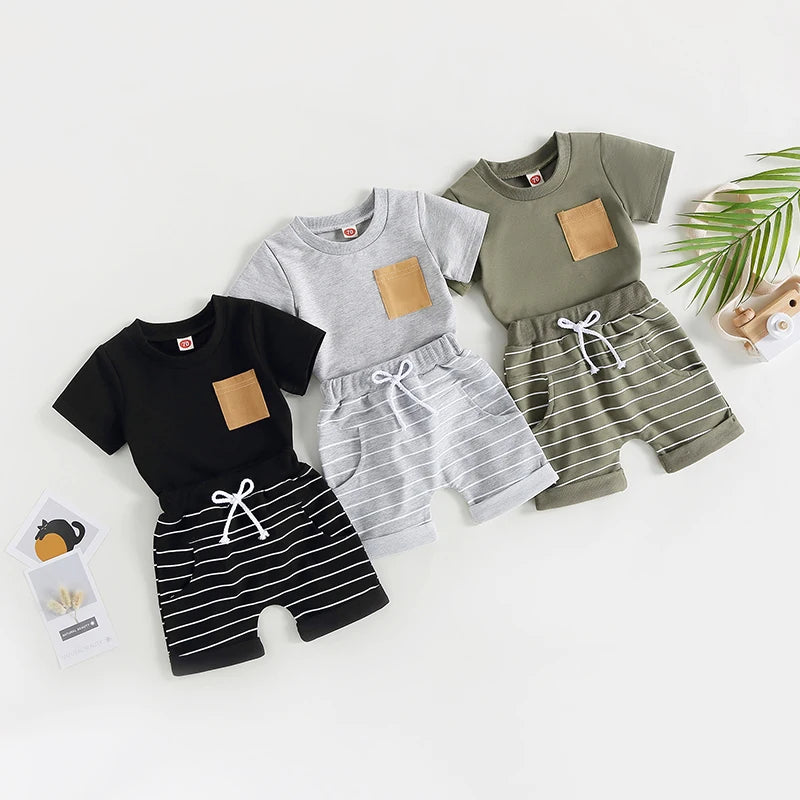 Conjunto infantil masculino, conjunto infantil camisa/short, conjunto infantil de verão, conjunto infantil casual, conjunto infantil menino listrado