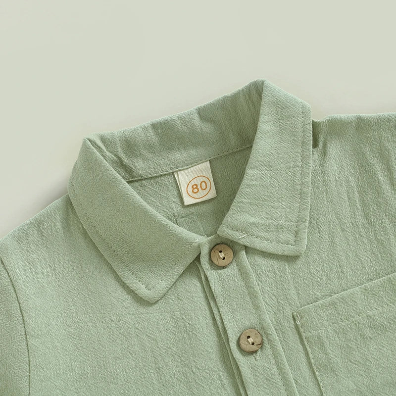 Conjunto infantil masculino verde, conjunto infantil camisa/short, conjunto infantil de verão, conjunto infantil casual verde, conjunto infantil menino verde