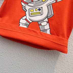 Conjunto Infantil Menino Casual Astronauta Camiseta/Short Bambino