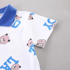 Conjunto infantil masculino ursinho, conjunto infantil camisa/short, conjunto infantil de verão, conjunto infantil casual, conjunto infantil menino 
