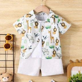 Conjunto Infantil menino animal, Conjunto infantil masculino casual, conjunto infantil camisa/short animal, conjunto infantil de verão, conjunto infantil casual, conjunto infantil menino