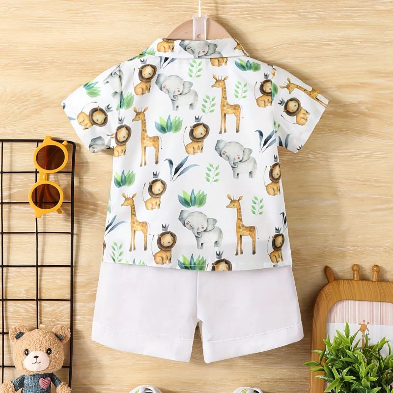 Conjunto Infantil menino animal, Conjunto infantil masculino casual, conjunto infantil camisa/short animal, conjunto infantil de verão, conjunto infantil casual, conjunto infantil menino