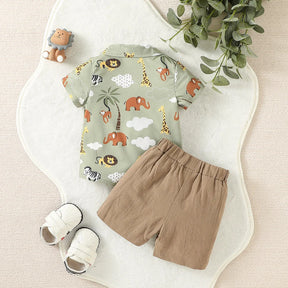 Conjunto infantil menino zoológico, Conjunto infantil masculino, conjunto infantil camisa/short, conjunto infantil, conjunto infantil casual, conjunto infantil menino