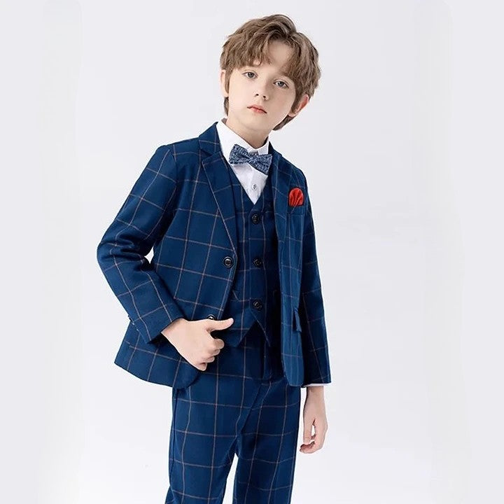 Terno Infantil Masculino Azul Marinho, Terno infantil azul marinho xadrez, terno infantil xadrez, terno infantil menino, terno infantil moderno, terno infantil slim