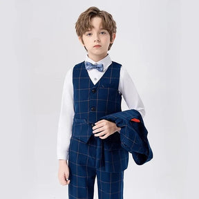 Terno Infantil Masculino Azul Marinho, Terno infantil azul marinho xadrez, terno infantil xadrez, terno infantil menino, terno infantil moderno, terno infantil slim