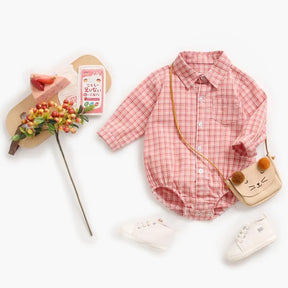 body bebê xadrez, body social bebê, camisa xadrez bebê manga longa, body infantil elegante, roupa bebê estilo social
