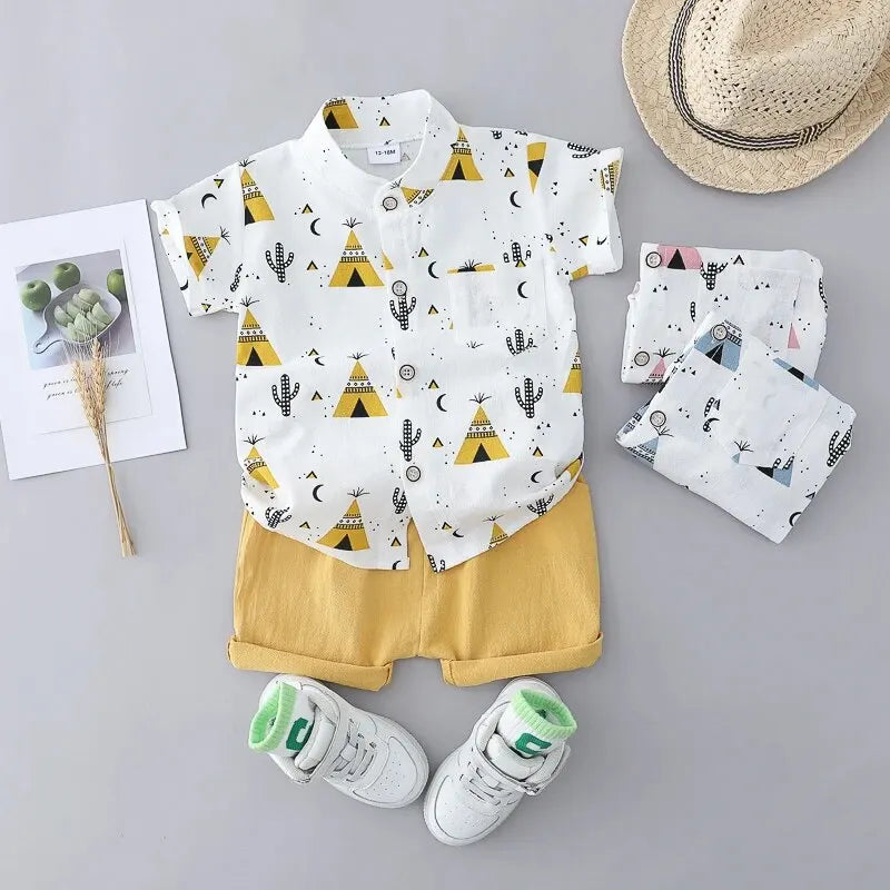 Conjunto Infantil menino deserto, Conjunto infantil masculino casual, conjunto infantil camisa/short deserto, conjunto infantil de verão, conjunto infantil casual, conjunto infantil menino