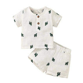 Conjunto Infantil Masculino Camisa/Short Casual Estampado Bambino