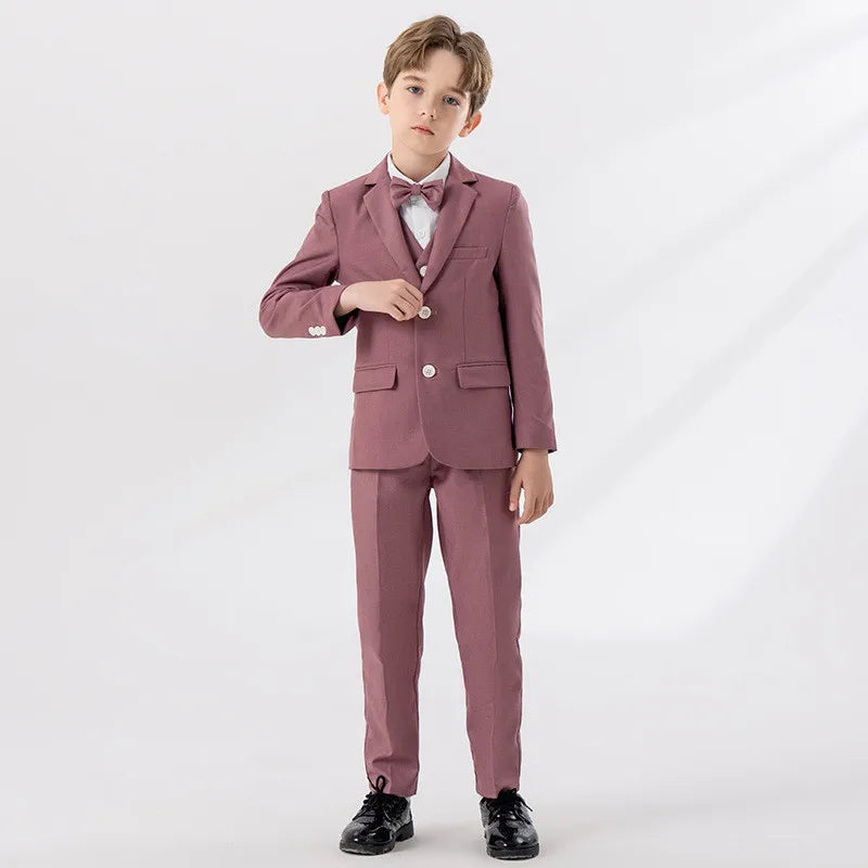 Terno infantil Masculino Marrom Rosado, Terno infantil masculino slim fit, terno infantil masculino moderno, terno infantil masculino rosa, terno infantil menino 