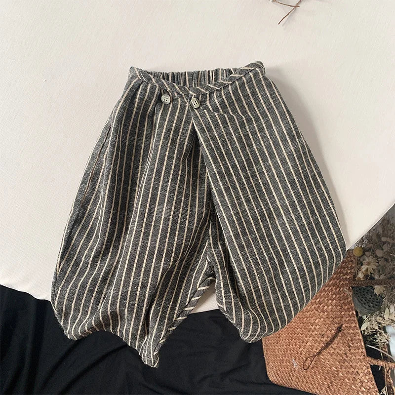 Calça infantil de menino, Calça infantil menino de linho, Calça infantil de menino listrada, Calça infantil masculina listrada, Calça infantil menino listrada de linho, Calça infantil menino de algodão