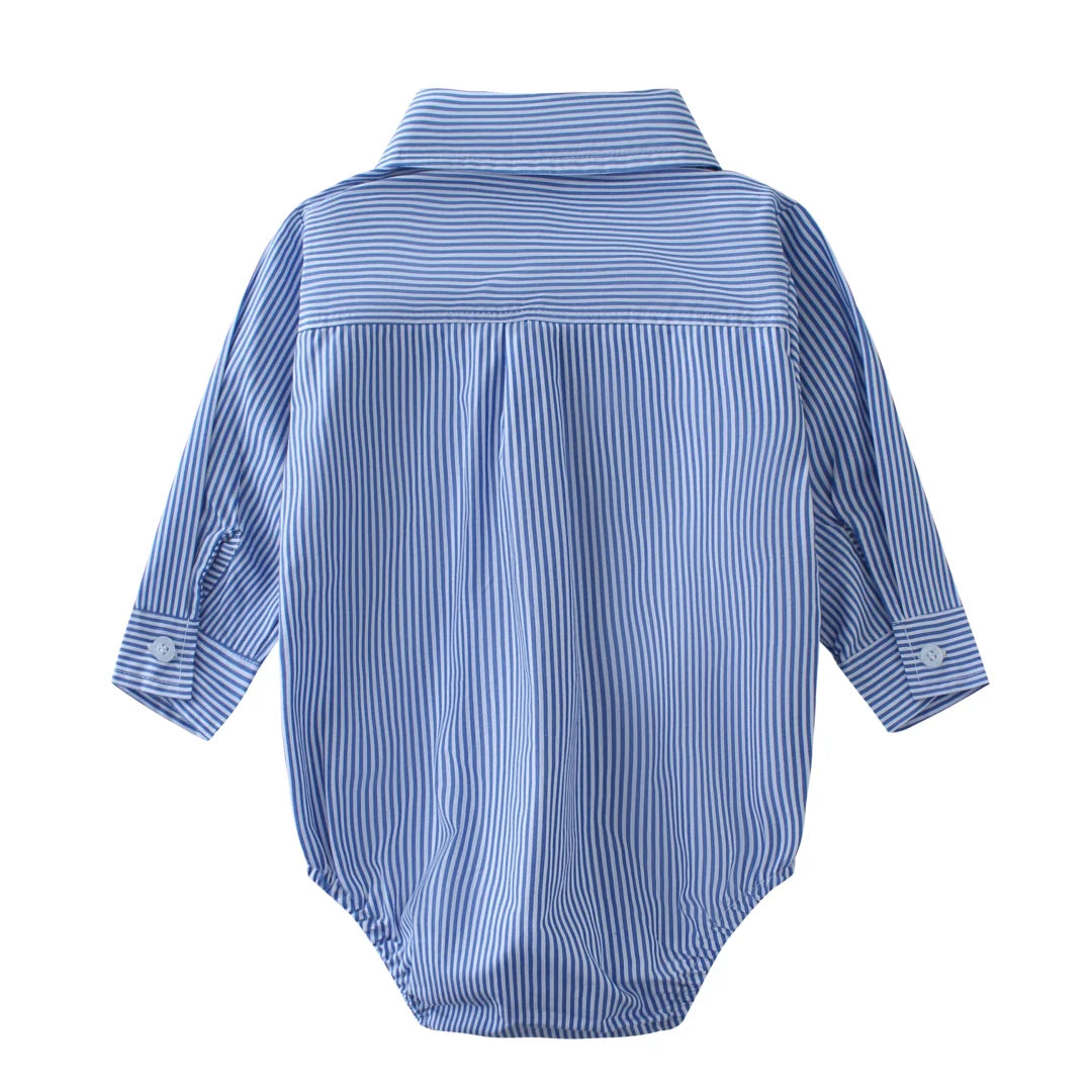 body social bebê, body bebê masculino elegante, roupa social bebê menino, body listrado bebê, body com gravata borboleta bebê