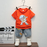 Conjunto infantil masculino astronauta, conjunto infantil camiseta/short, conjunto infantil de verão, conjunto infantil casual, conjunto infantil menino 