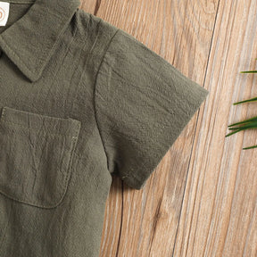 Conjunto infantil masculino, conjunto infantil camisa/short de linho, conjunto infantil de verão, conjunto infantil casual, conjunto infantil menino