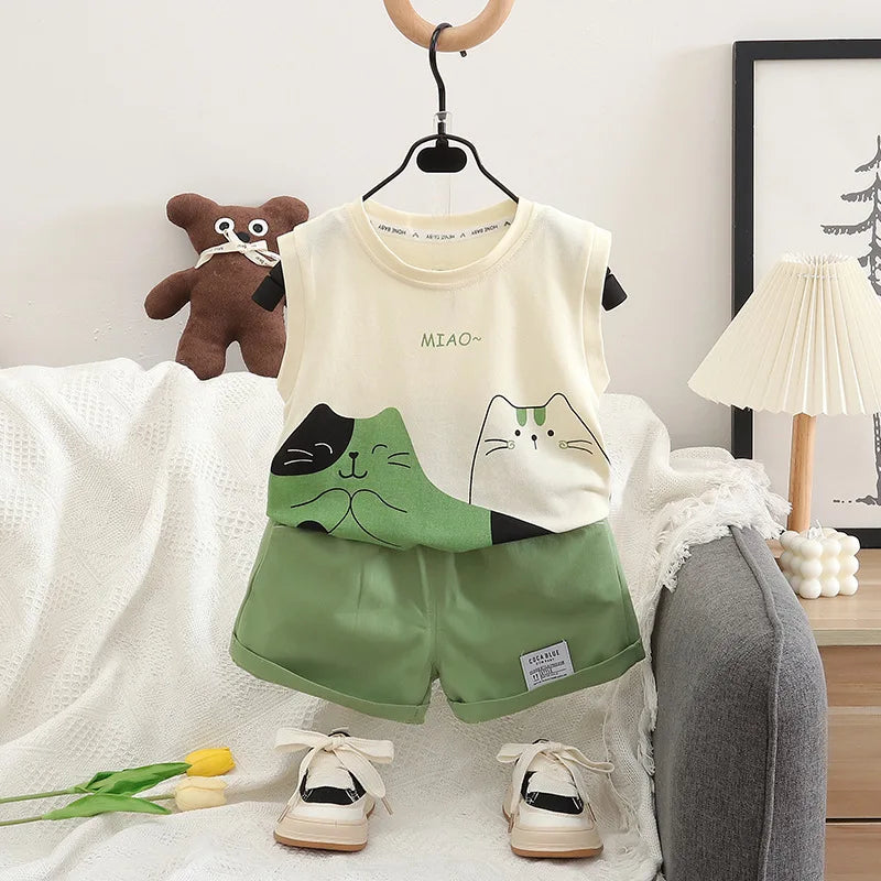 Conjunto Infantil Masculino regata/short, conjunto infantil menino, conjunto infantil de verão, conjunto infantil casual de algodão, conjunto infantil casual, Conjunto Infantil Masculino de verão