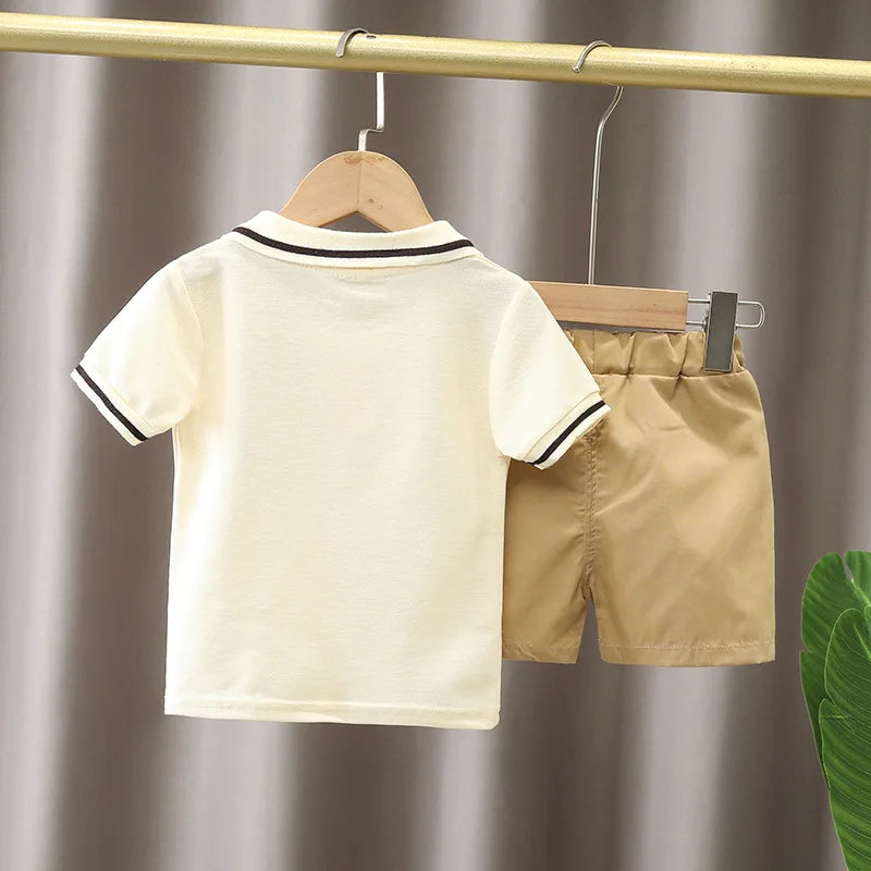 Conjunto infantil masculino de ursinho, conjunto infantil camisa/short, conjunto infantil de verão, conjunto infantil casual, conjunto infantil menino 