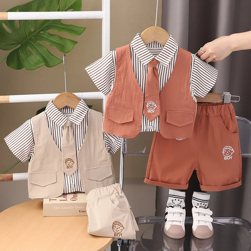 conjunto infantil masculino, conjunto social menino, roupa social bebê, conjunto com colete menino, look infantil elegante