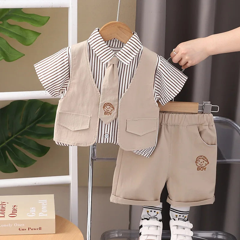 conjunto infantil masculino, conjunto social menino, roupa social bebê, conjunto com colete menino, look infantil elegante