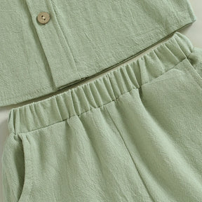 Conjunto infantil masculino verde, conjunto infantil camisa/short, conjunto infantil de verão, conjunto infantil casual verde, conjunto infantil menino verde