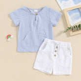 Conjunto menino listrado camisa/short, Conjunto infantil menino, conjunto infantil camisa/short, conjunto infantil de verão, conjunto infantil casual, conjunto infantil menino