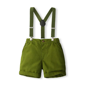 conjunto infantil masculino social, conjunto bebê social verde, roupa infantil com suspensório, conjunto menino elegante, roupa social menino festa
