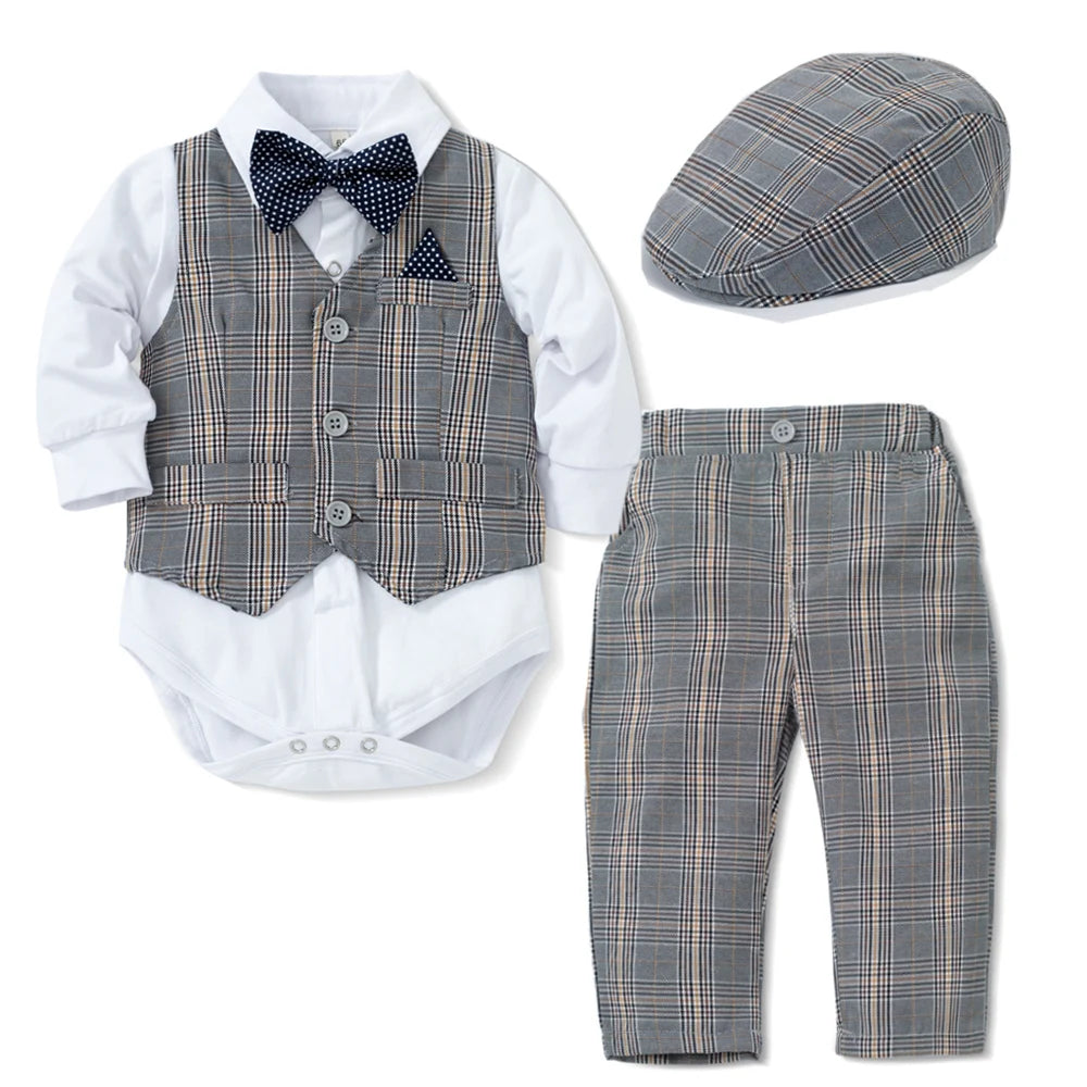 Conjunto Bebê Masculino Social Xadrez Lord Bambino
