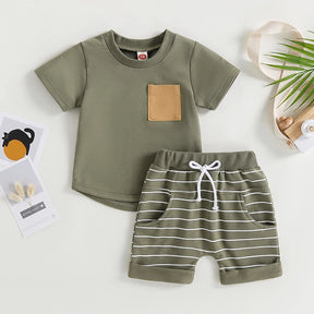 Conjunto infantil masculino, conjunto infantil camisa/short, conjunto infantil de verão, conjunto infantil casual, conjunto infantil menino listrado