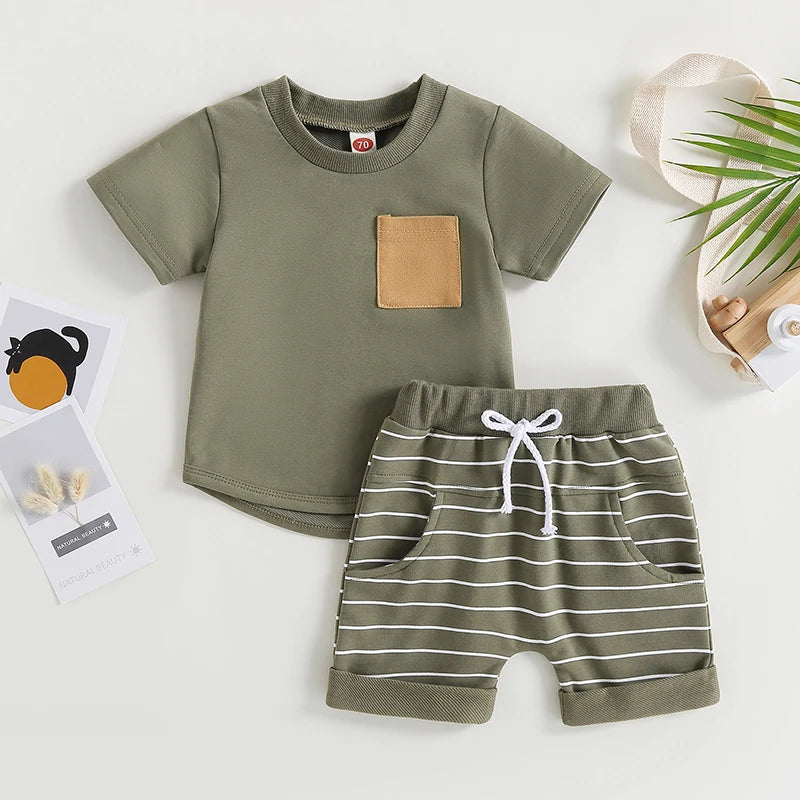 Conjunto infantil masculino, conjunto infantil camisa/short, conjunto infantil de verão, conjunto infantil casual, conjunto infantil menino listrado