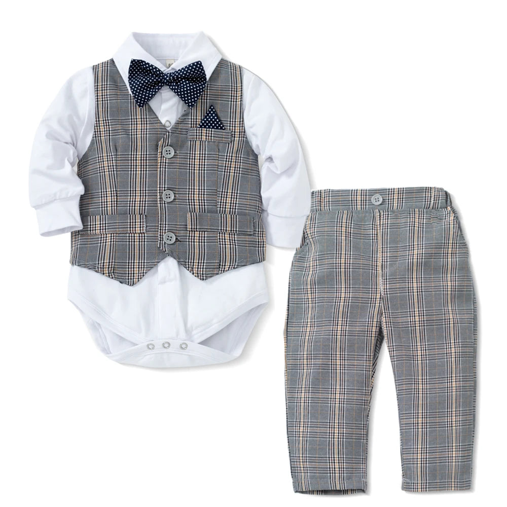 Conjunto Bebê Masculino Social Xadrez Lord Bambino