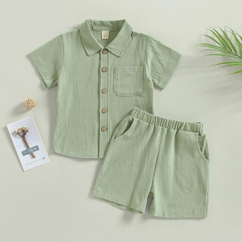 Conjunto infantil masculino verde, conjunto infantil camisa/short, conjunto infantil de verão, conjunto infantil casual verde, conjunto infantil menino verde