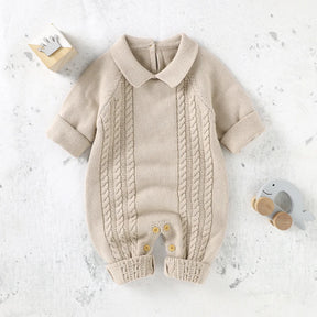 Macacão de Bebê Masculino Estilo Tricô Bambino